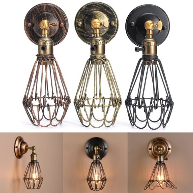 E27 Loft Metal Retro Vintage Rustykalny Kinkiet Edison Lampa Oprawa Żarówki