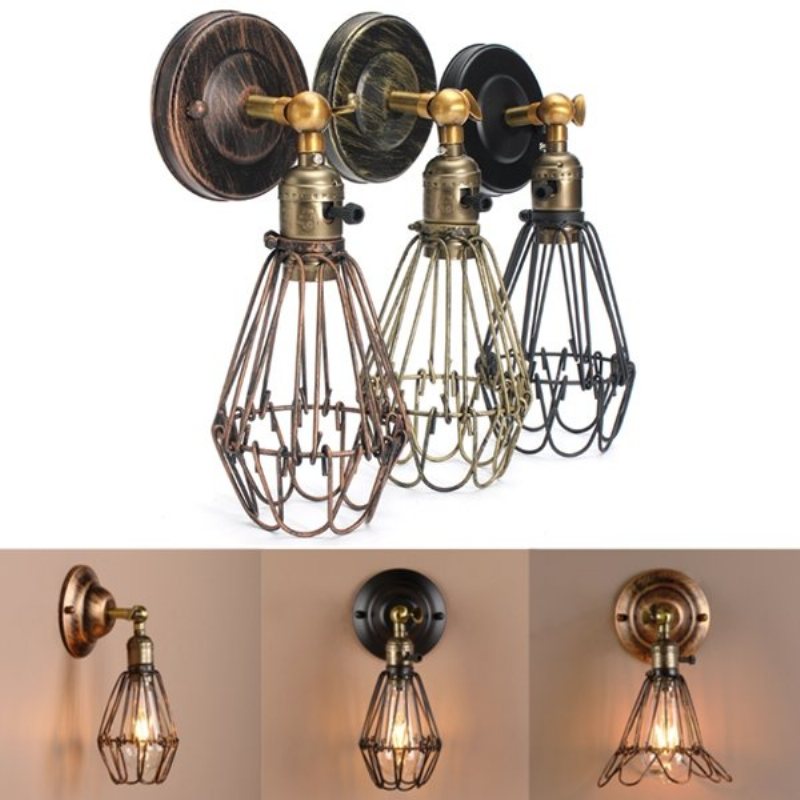 E27 Loft Metal Retro Vintage Rustykalny Kinkiet Edison Lampa Oprawa Żarówki