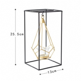 Geometryczne Świeczniki Nowoczesne Drążą Metalowe Żelazne Wiszące Do Dekoracji Stołu Weselnego
