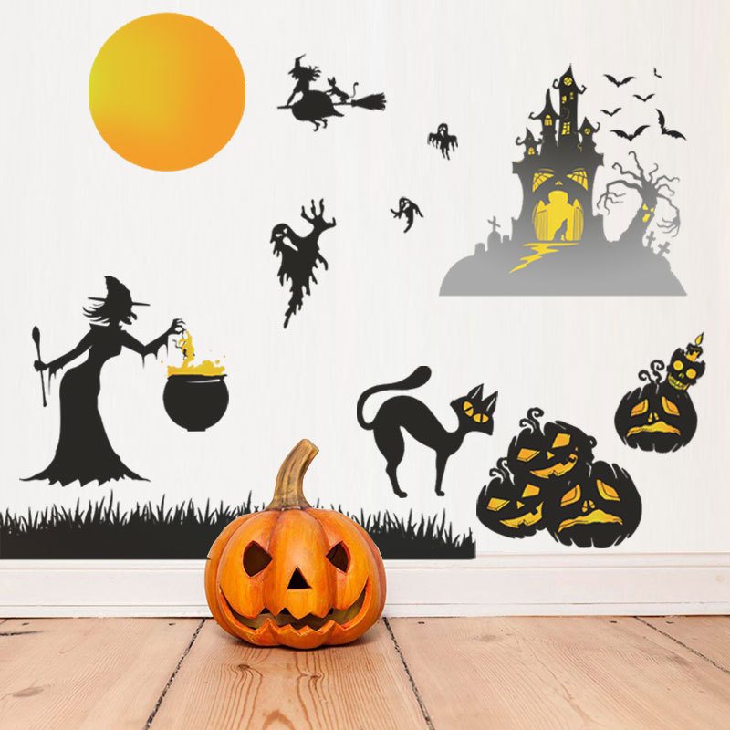 Halloween Witch Giant Naklejka Ścienna Festival Day Shop Dekoracja Okna