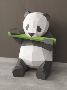 Handmade Diy Panda Jedzenie Bambusa Model Papieru 3d Wystrój Domu Salon Dekoracje Biurowe Papier Do Majsterkowania Do Rękodzieła Puzzle Edukacyjne Zabawki Dla Dzieci Prezent