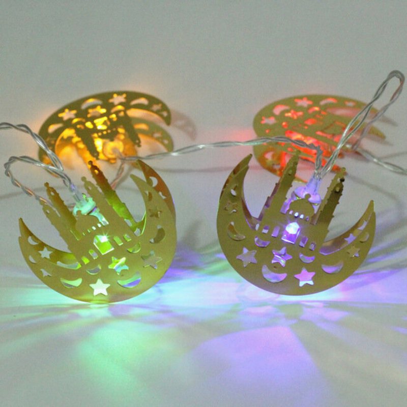 Islamski Eid Muzułmański Ramadan Dekoracje Led Gwiazda Księżyc String Light Ornament Latarnia