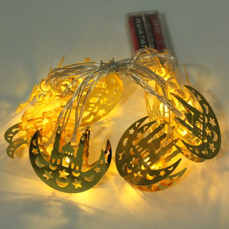 Islamski Eid Muzułmański Ramadan Dekoracje Led Gwiazda Księżyc String Light Ornament Latarnia