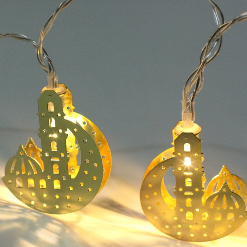 Islamski Eid Muzułmański Ramadan Dekoracje Led Gwiazda Księżyc String Light Ornament Latarnia