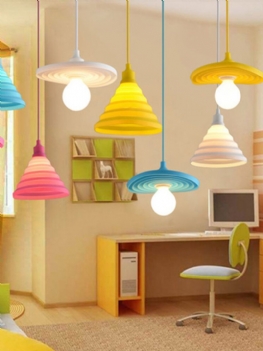 Kolorowy Składany Abażur Silikonowy Uchwyt Lampy Sufitowej Wisiorek Diy Design Wymienny