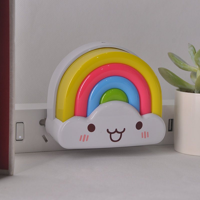 Lampka Nocna Cartoon Lovely Rainbow Cloud Shaped Led Light Sypialnia Wystrój Domu