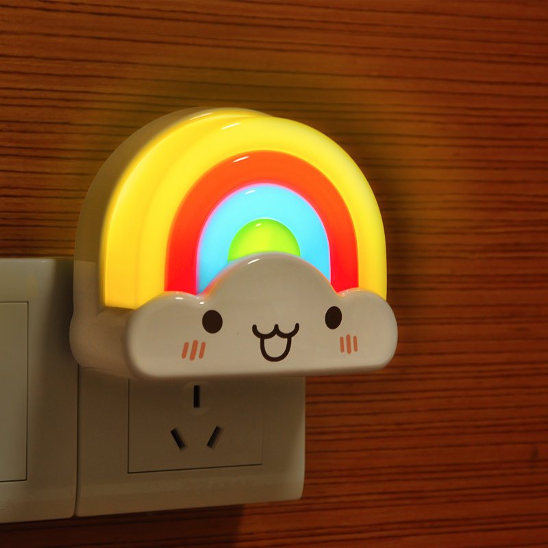 Lampka Nocna Cartoon Lovely Rainbow Cloud Shaped Led Light Sypialnia Wystrój Domu