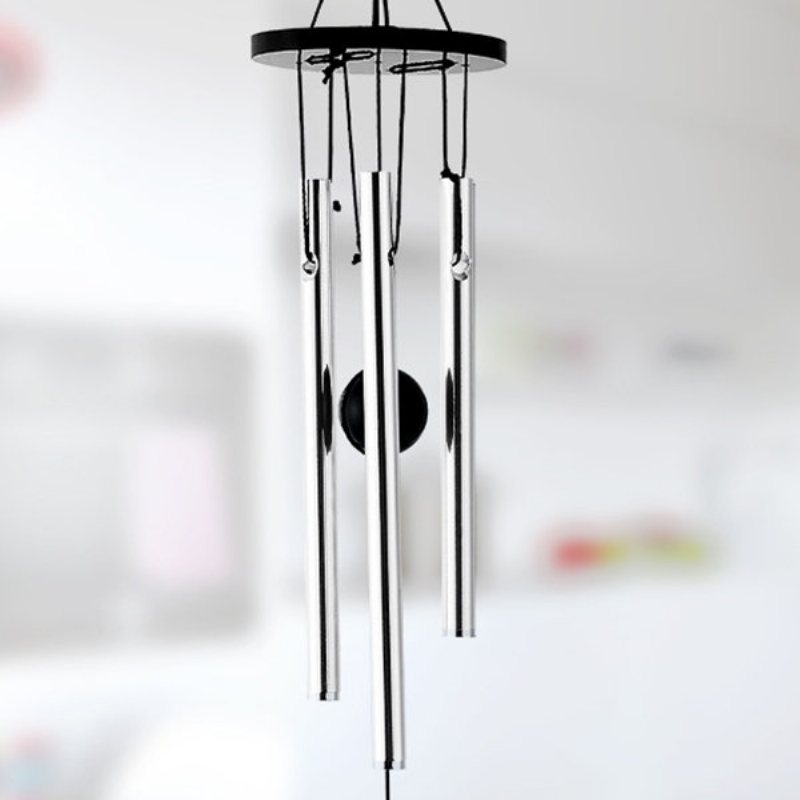 Metalowe Ozdoby Ogrodowe Windchime Trzy Tuby Samochód Sypialnia Salon Wystrój Domu