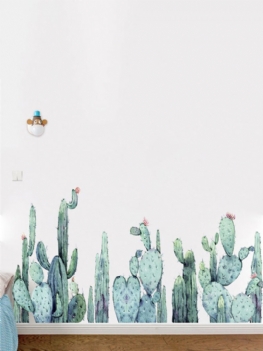 Miico 2 Sztuk Cartoon Naklejki Ścienne Kaktus Rośliny Drukowanie Pokój Dziecięcy Wystrój Przedszkola