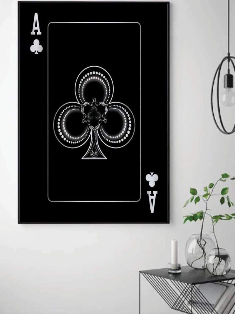 Poker Ace Wzór Płótnie Malarstwo Unframed Wall Art Canvas Salon Wystrój Domu