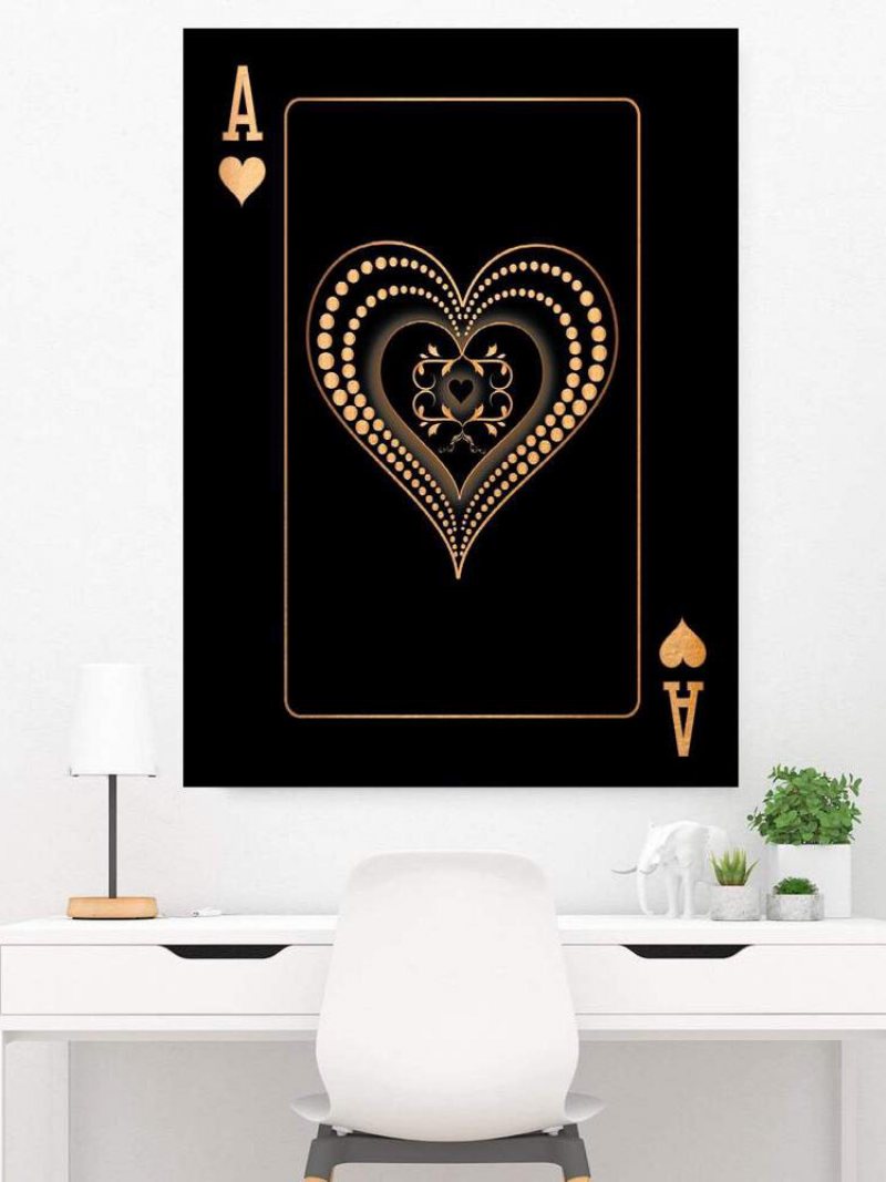 Poker Ace Wzór Płótnie Malarstwo Unframed Wall Art Canvas Salon Wystrój Domu