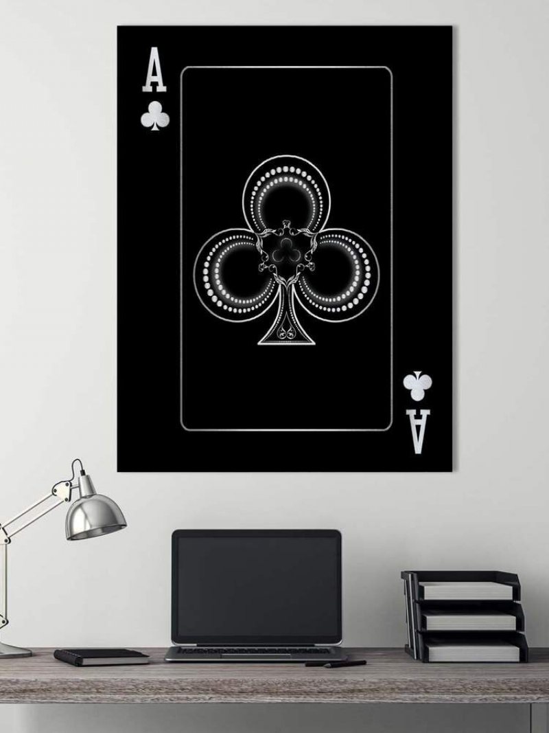 Poker Ace Wzór Płótnie Malarstwo Unframed Wall Art Canvas Salon Wystrój Domu