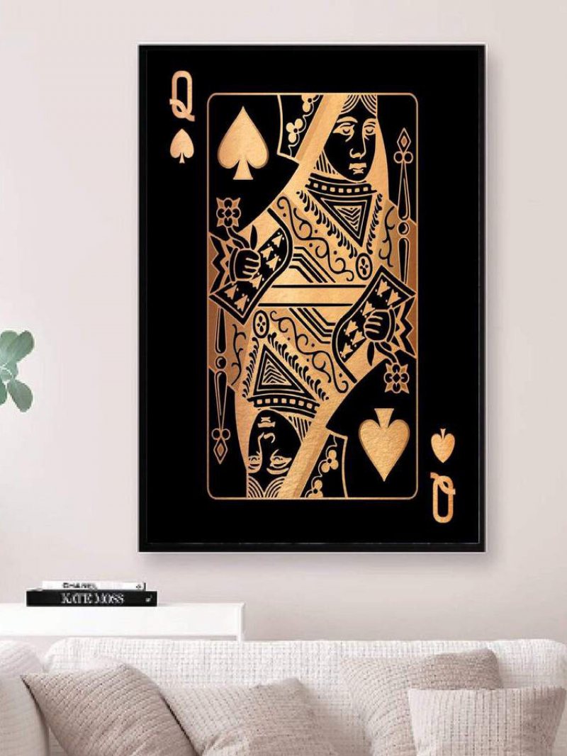 Poker Q Wzór Płótnie Malarstwo Unframed Wall Art Canvas Salon Wystrój Domu