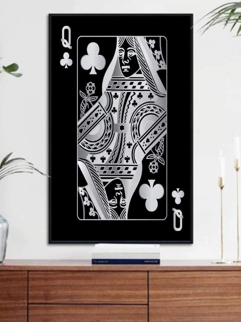 Poker Q Wzór Płótnie Malarstwo Unframed Wall Art Canvas Salon Wystrój Domu