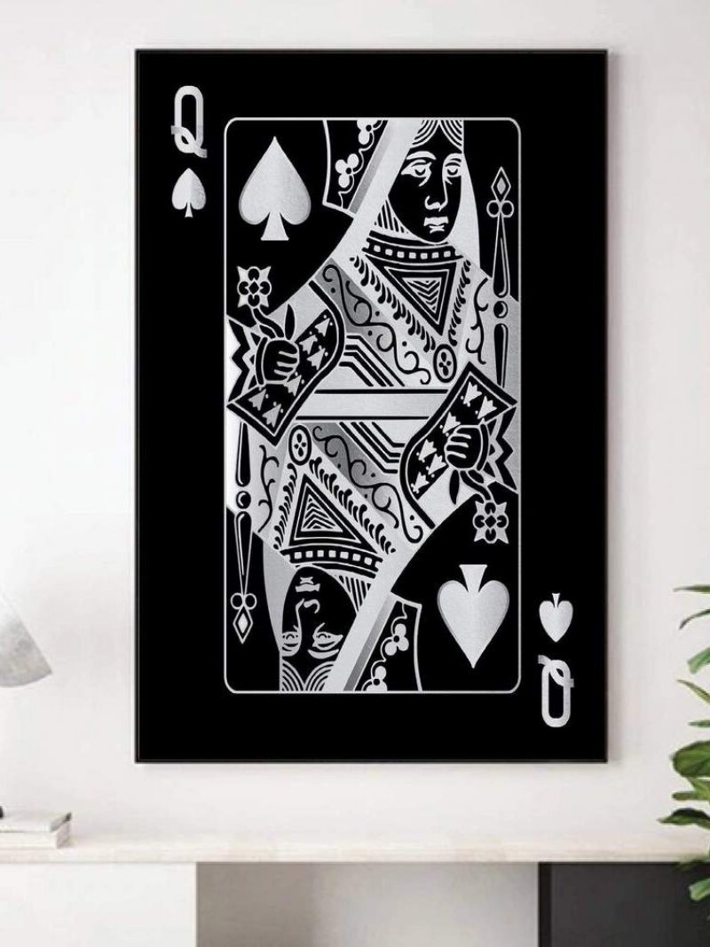 Poker Q Wzór Płótnie Malarstwo Unframed Wall Art Canvas Salon Wystrój Domu