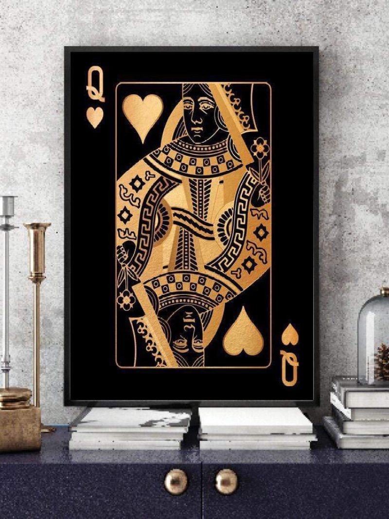 Poker Q Wzór Płótnie Malarstwo Unframed Wall Art Canvas Salon Wystrój Domu