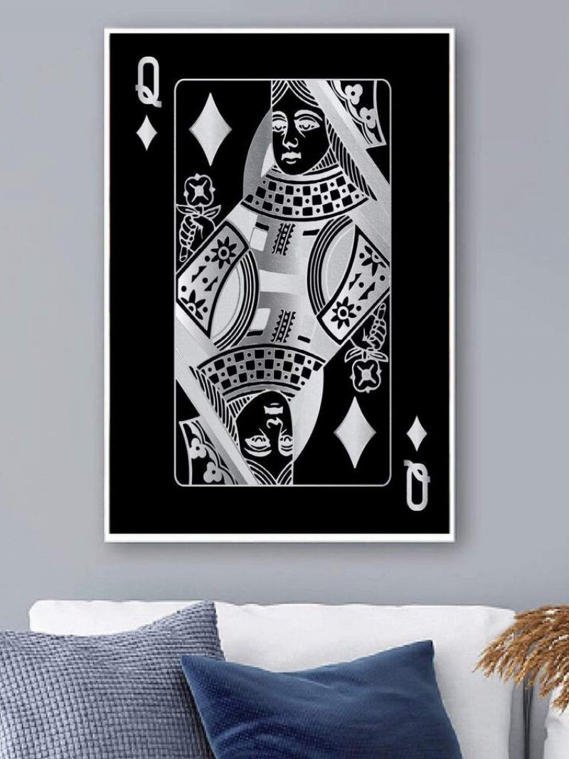 Poker Q Wzór Płótnie Malarstwo Unframed Wall Art Canvas Salon Wystrój Domu