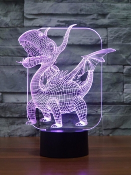 Pterozaur 3d Led Iluzja Lampka Nocna 7 Zmiana Koloru Przełącznik Dotykowy Lampa Biurkowa