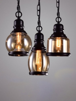 Retro Szklana Lampa Wisząca Vintage Przemysłowa Oprawa Oświetleniowa Bar Loft