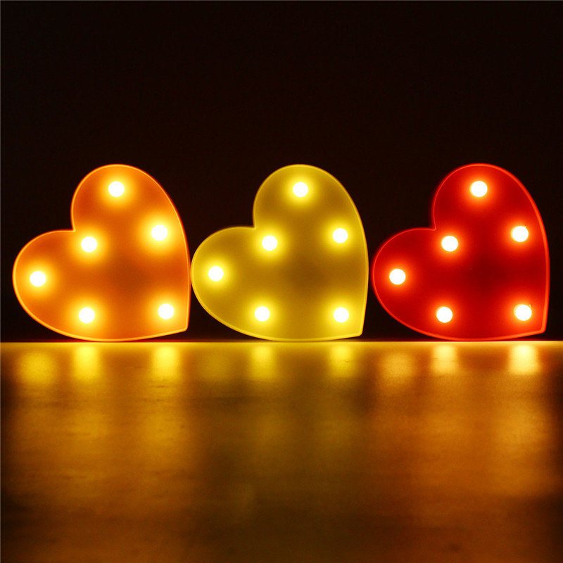 Słodkie Serce Led Night Light Kinkiet Na Baterie Baby Kids Sypialnia Home Decor