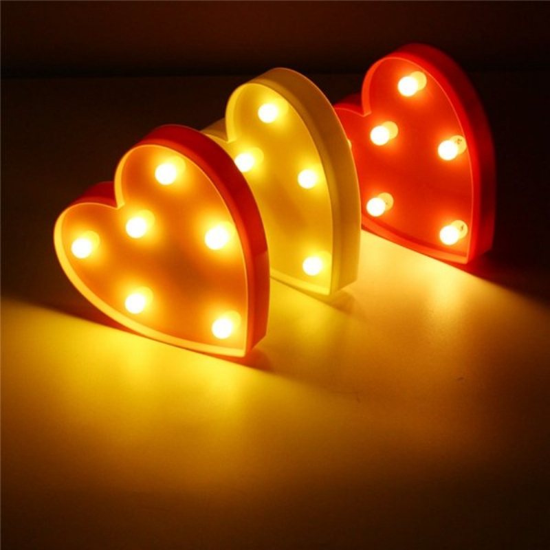 Słodkie Serce Led Night Light Kinkiet Na Baterie Baby Kids Sypialnia Home Decor