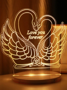 Swan 3d Led Night Light Sterowanie Dotykowe Zasilane Przez Usb Christmas Valentine Gift Home Decor