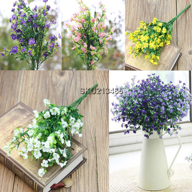 Sztuczny Kwiat Gypsophila 1 Bukiet 6 Gałęzi Wedding Party Home Dekoracje