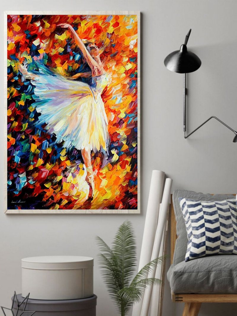 Tańcząca Dziewczyna Wzór Płótnie Malarstwo Unframed Wall Art Canvas Salon Wystrój Domu