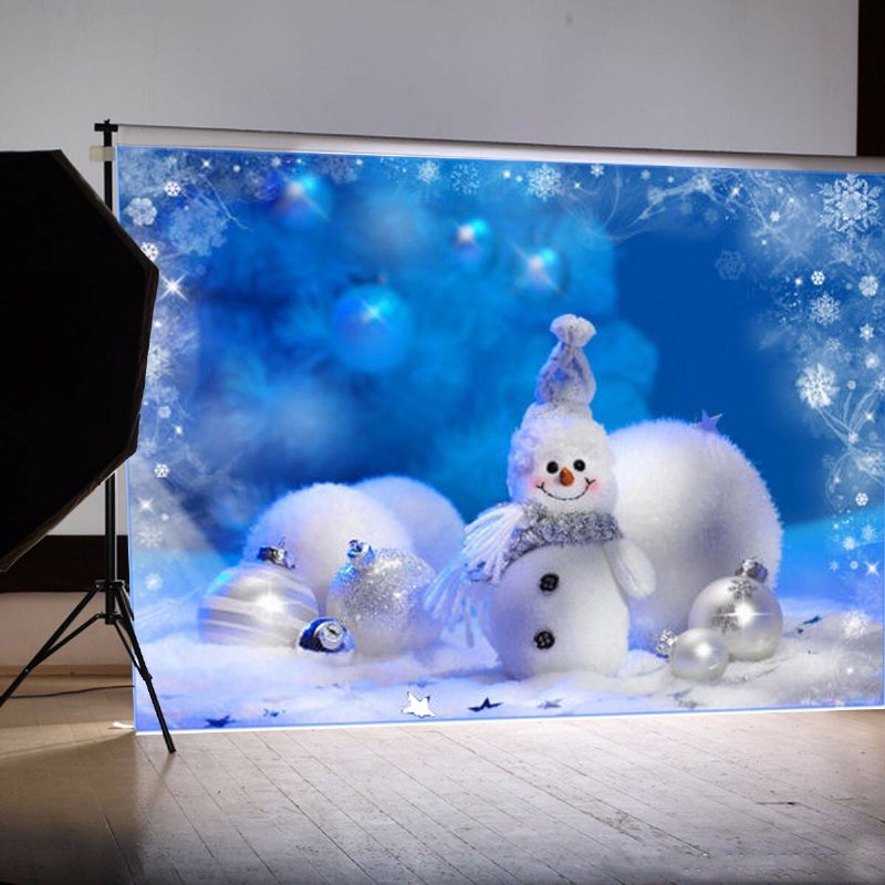 Tkanina Winylowa Christmas Snowman Studio Fotografia Tło