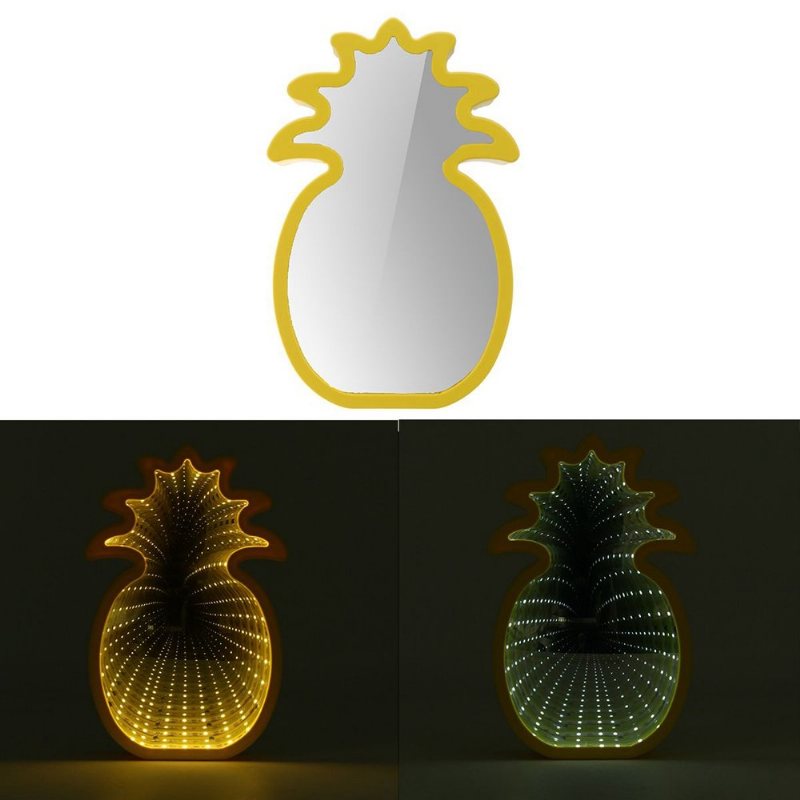 Twórczy Śliczny Ananas Lampa Lustrzana Led Tunel Lampka Nocna Dla Dziecka Nastrojowe Światło Biały/ciepły Biały