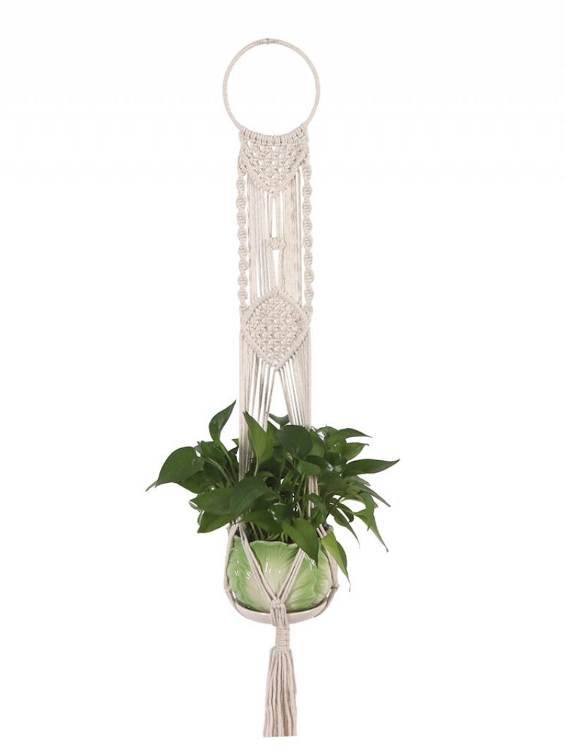 Uchwyt Na Doniczkę Ogrodową Macrame Wieszak Na Rośliny Wiszący Kosz Lina Z Juty Pleciony Craft Planter Decor