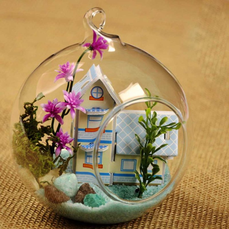 Wiszące Szklane Terrarium Miniaturowa Dekoracja Domu Dla Office Roomgift