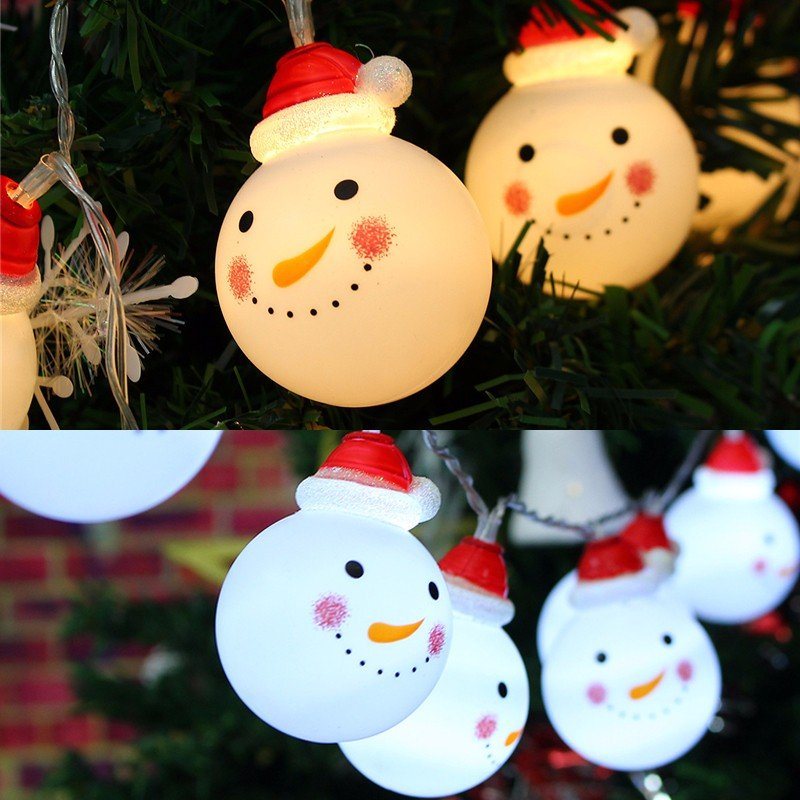 Zasilany Bateryjnie 1.2m 10led Snowman String Fairy Light Christmas Xmas Tree Lamp Decor