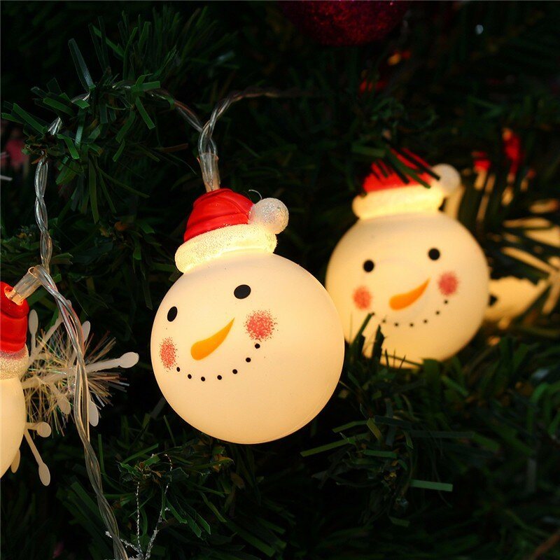 Zasilany Bateryjnie 1.2m 10led Snowman String Fairy Light Christmas Xmas Tree Lamp Decor