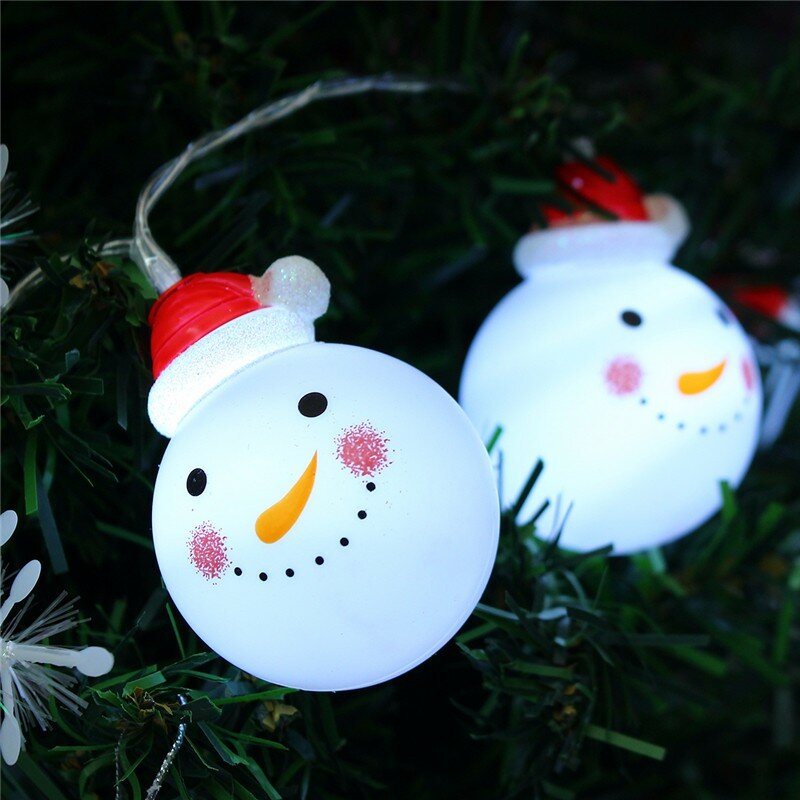 Zasilany Bateryjnie 1.2m 10led Snowman String Fairy Light Christmas Xmas Tree Lamp Decor