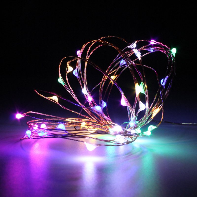 Zasilany Bateryjnie 5m 50leds Wodoodporny Drut Miedziany Fairy String Light Christmas Remote Control