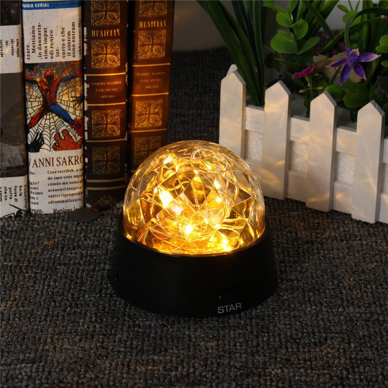 Zasilany Bateryjnie Crystal Star Ball Tryb Led Lampka Nocna Projekcja Home Decor