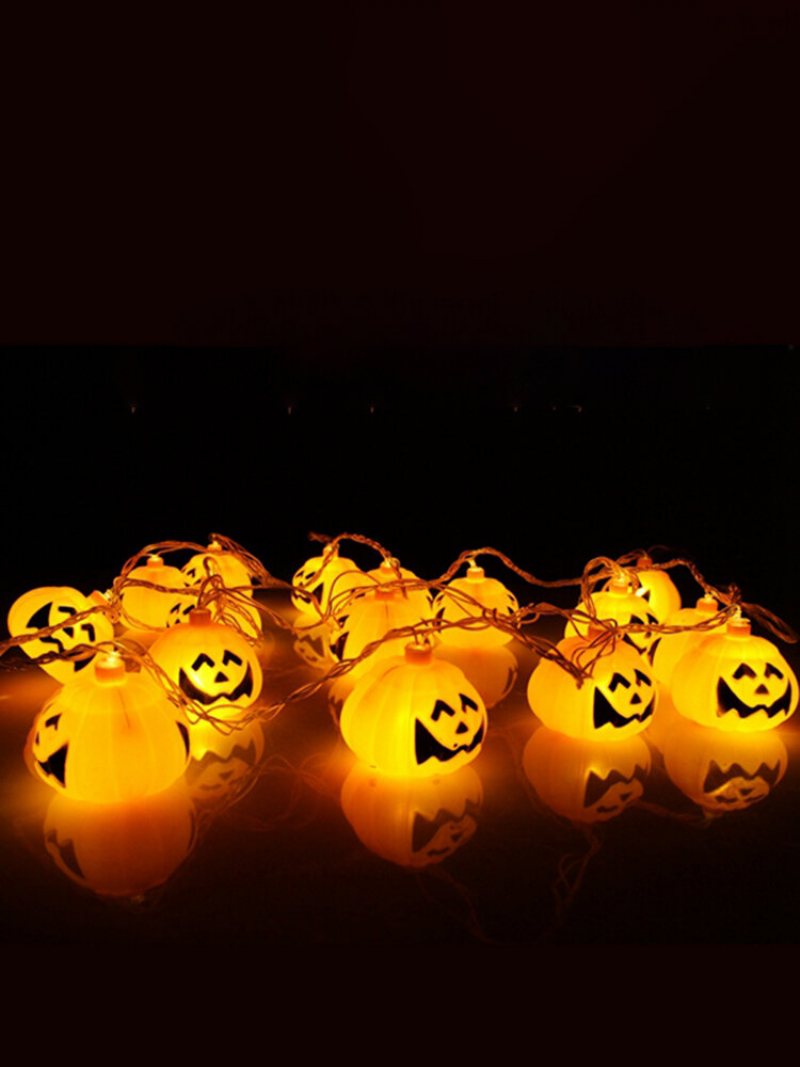 Zasilany Bateryjnie Szkielet Latarnia Dyniowa Czaszka String Light Led Na Halloween Party Christmas Decor