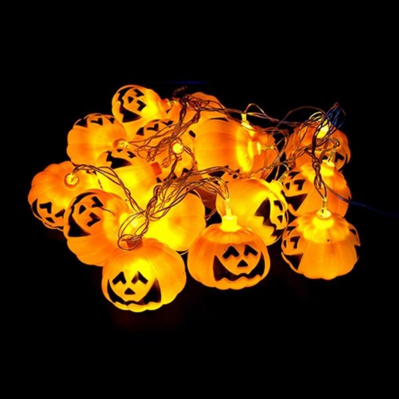 Zasilany Bateryjnie Szkielet Latarnia Dyniowa Czaszka String Light Led Na Halloween Party Christmas Decor