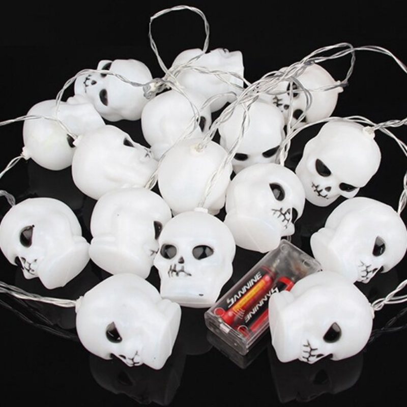 Zasilany Bateryjnie Szkielet Latarnia Dyniowa Czaszka String Light Led Na Halloween Party Christmas Decor