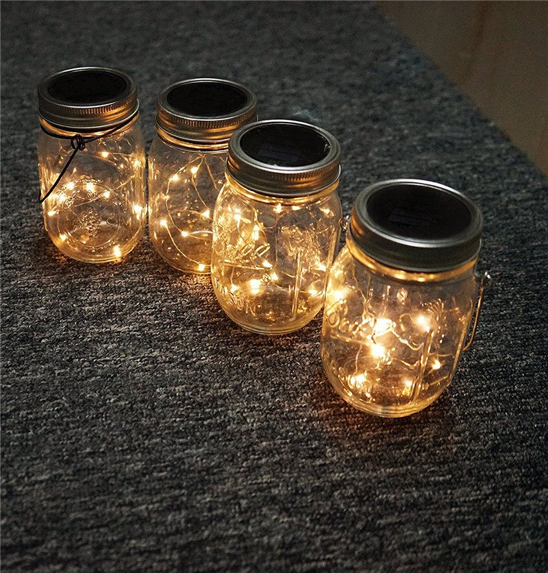 Zasilany Energią Słoneczną 2m 20 Diod Led Mason Jar Lid Fairy String Light Drut Lampa Do Wystroju Ogrodu