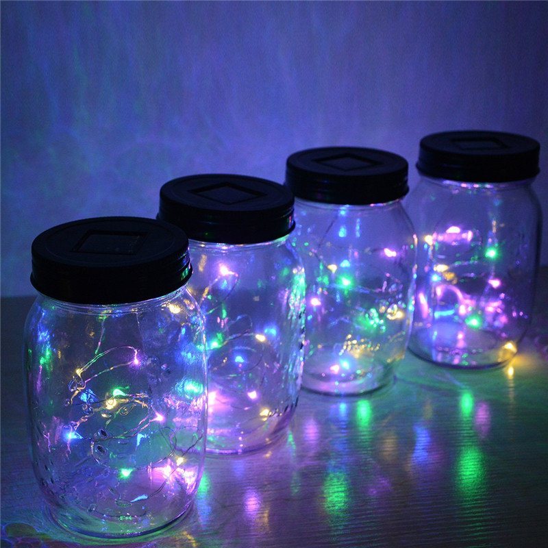 Zasilany Energią Słoneczną 2m 20 Diod Led Mason Jar Lid Fairy String Light Drut Lampa Do Wystroju Ogrodu