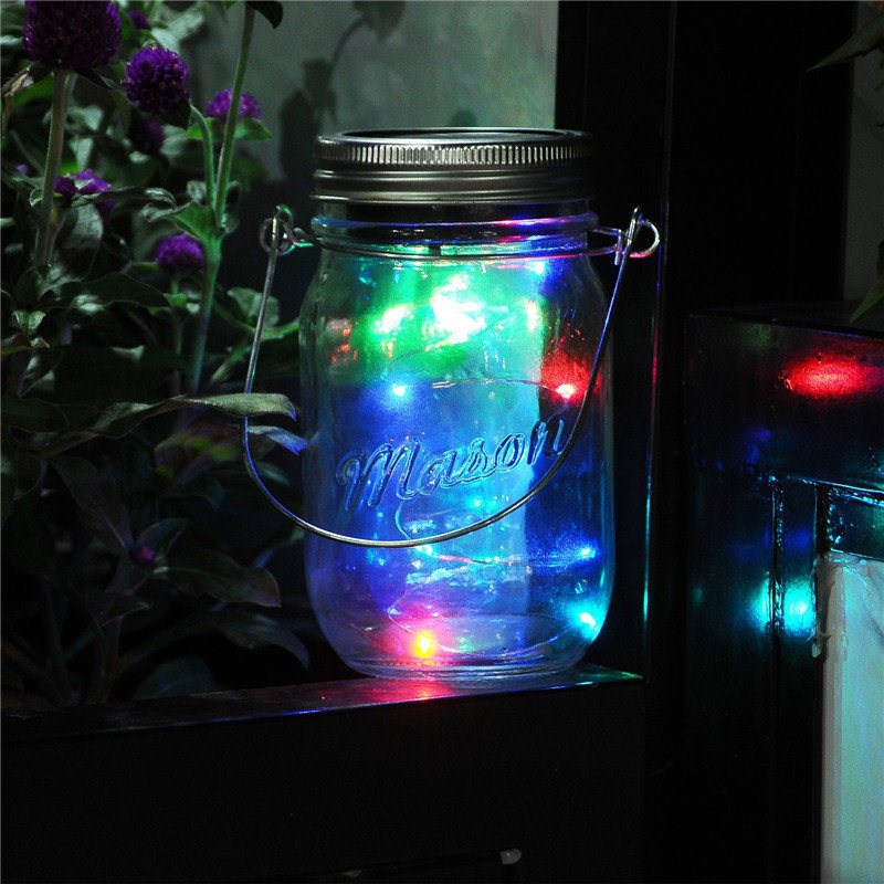 Zasilany Energią Słoneczną 2m 20 Diod Led Mason Jar Lid Fairy String Light Drut Lampa Do Wystroju Ogrodu