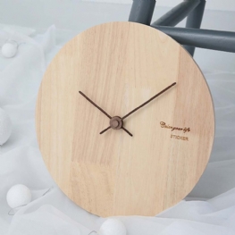 Zegar Ścienny Z Litego Drewna - Minimalistyczny Nowoczesny Design Kwadratowy Okrągły