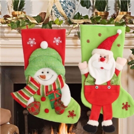 Nowy Rok Vintage Boże Narodzenie Stocking Bałwan Torba Prezent Skarpety Ornament Skarpetki