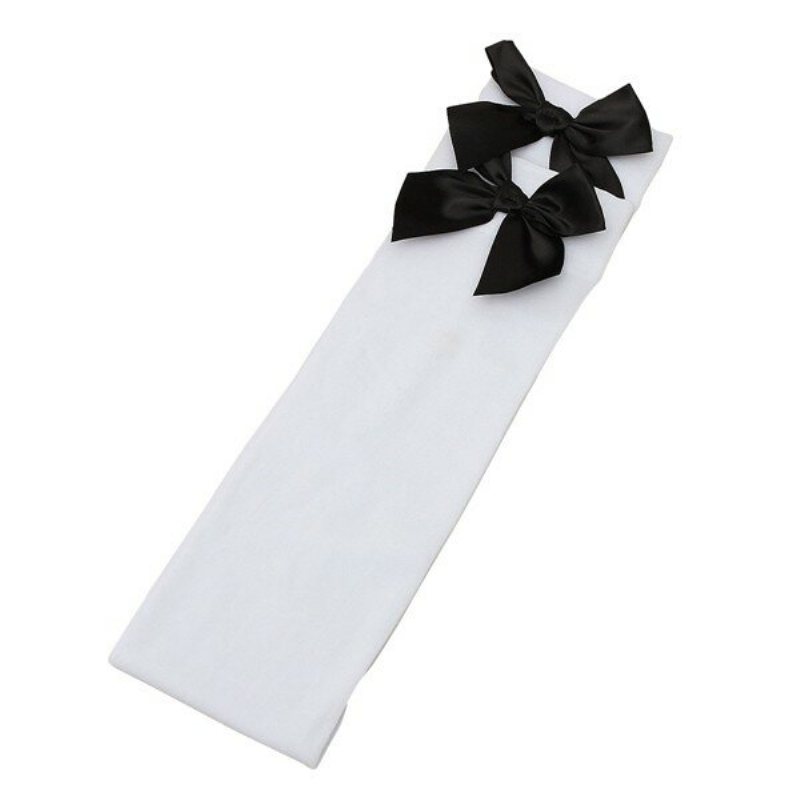 Seksowne Urocze Zakolanówki Siatkowe Aksamitne Skarpetki Damskie Gril Satin Bowknot Stocking