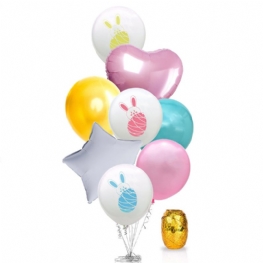 Kreskówka Królik Drukowanie Lateksowe Balony Na Imprezę Urodzinową Ze Wstążką Na Festiwalową Dekorację Wielkanocną Pojedynczą Lub Podwójną Wiązkę