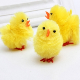 Puszysty Mały Żółty Kurczak Z Pięknymi Oczami I Postawą Stojącą Dekoracje Wielkanocne Wielkanocny Prezent Dla Dzieci