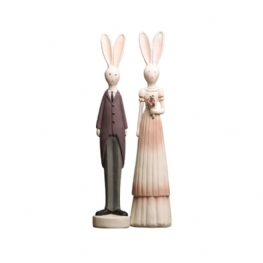 Żywica Bunny Para Dekoracje Kreatywne Prezenty Wielkanocne Dla Dzieci