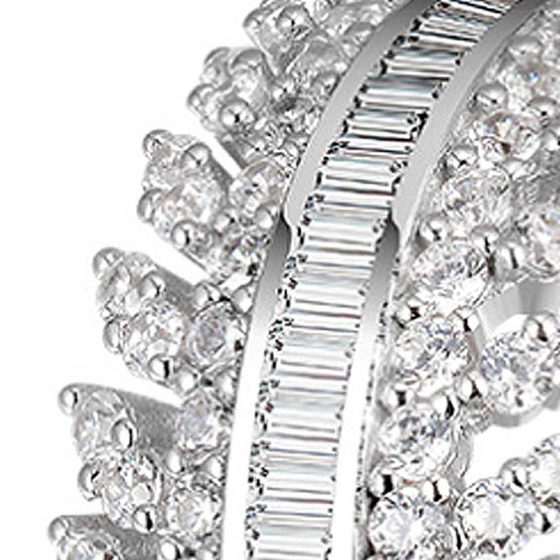 Damski Pełny Diament Sterling Silver Jewelry Ring 925 Round Cut Crystals Pierścionki Dla Kobiet